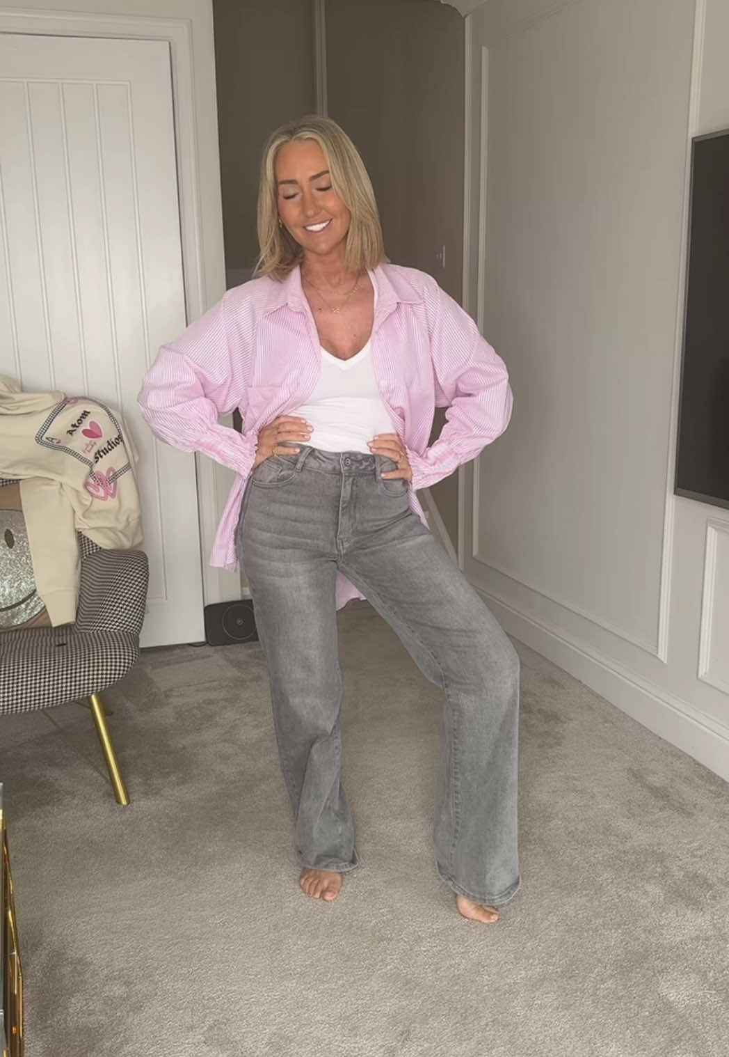Comfy and easy to wear 🩷 #OOTD #jeansoutfit #jeansoutfitideas #casualstyle #springoutfit #tiktokmademebuyit #springsale 