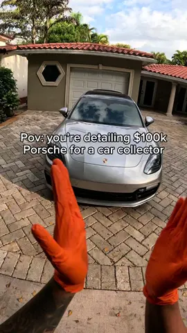 My pov as a mobile detailer here in Miami Florida detailing a beautiful Porsche Panamera gt 🚀 #cardetailing #mobilecarwash #detailing 
