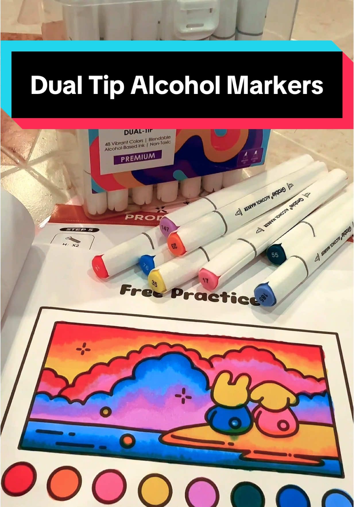 This set of premium dual tip alcohol markers from GRABIE are rich and vibrant and make blending easy. If you’ve been wanting to try alcohol markers, click the link to the TikTok shop below. #alcoholmarkers #alcoholmarker #marker #markers #coloring #coloringtok #blending @grabieart 