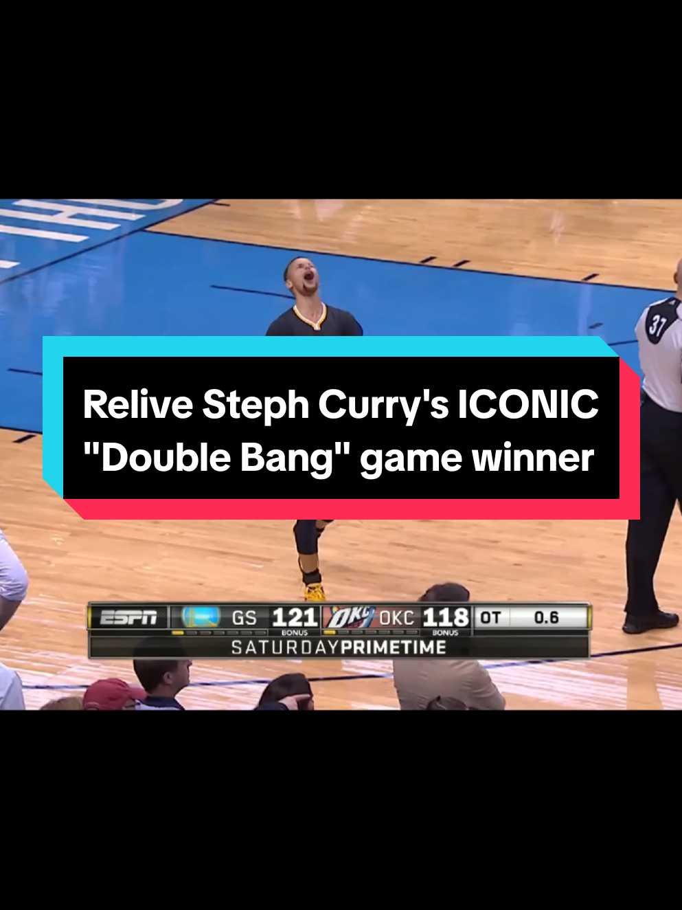 On February 27, 2016, during the 2015-2016 NBA season, the Golden State Warriors faced the Oklahoma City Thunder in a memorable game that showcased Stephen Curry's remarkable shooting prowess. The contest, held at Chesapeake Energy Arena in Oklahoma City, extended into overtime, setting the stage for a dramatic finish. With the game tied at 118 and just over six seconds remaining in overtime, the Warriors opted not to call a timeout. Curry advanced the ball past half-court and, from approximately 38 feet away, launched a three-pointer that found the net with 0.6 seconds left on the clock, securing a 121-118 victory for Golden State. This shot not only sealed the win but also marked Curry's 12th three-pointer of the game, tying the then-NBA record for most threes in a single game. He concluded the night with 46 points, shooting 14-of-24 from the field and an impressive 12-of-16 from beyond the arc. #NBA #basketball #warriors #okcthunder #stephcurry 
