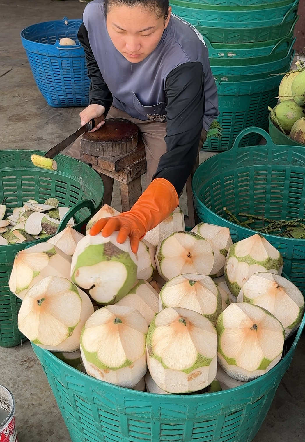 Thai Lady Cut Coconuts for Export. - Fruit Cutting Skills - Thai Street Food Location : ล้งมะพร้าวเฮียกี่ google map : https://maps.app.goo.gl/9bjRvT8D9Kwb8kmE9 Facebook : https://www.facebook.com/profile.php?id=61559355489655 #thailand #thaifood #coconut