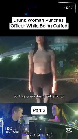 Drunk Woman Punches Officer While Being Cuffed - Part 2/2 #policeoftiktok #crime #lawenforcement #policelife #policework #911 #policeofficer #bodycam #criminal #cops #actionmovie