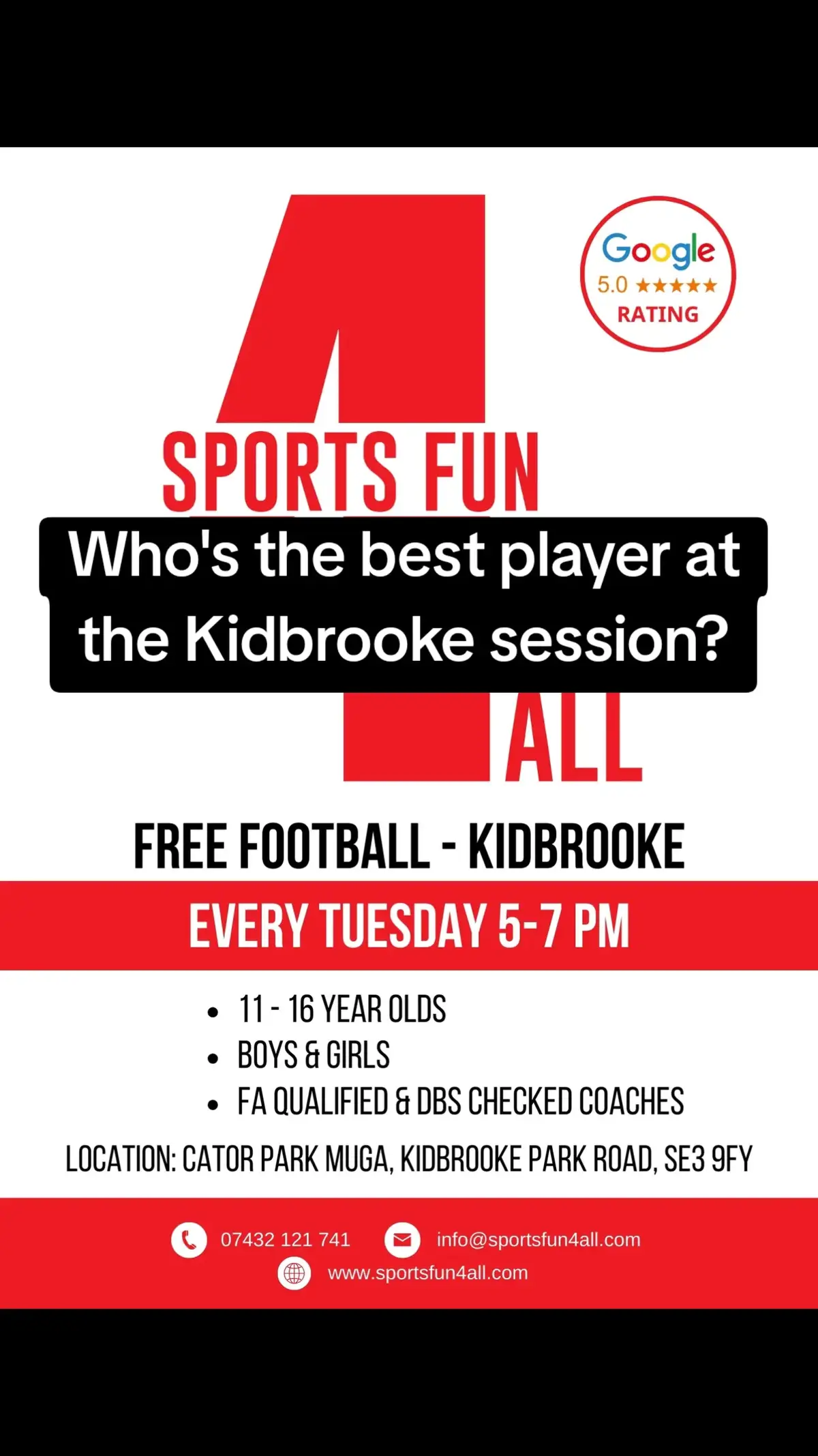 Who's the best player at the Kidbrooke session? #Bellingham #Catford #CrystalPalace #Deptford #Downham #HitherGreen #Brockley #ElephantAndCastle #Eltham #Mottingham #Kidbrooke #Peckham #BurgessPark #OldKentRoad #Kennington #YoungPeople #FreeFootball #youthwork