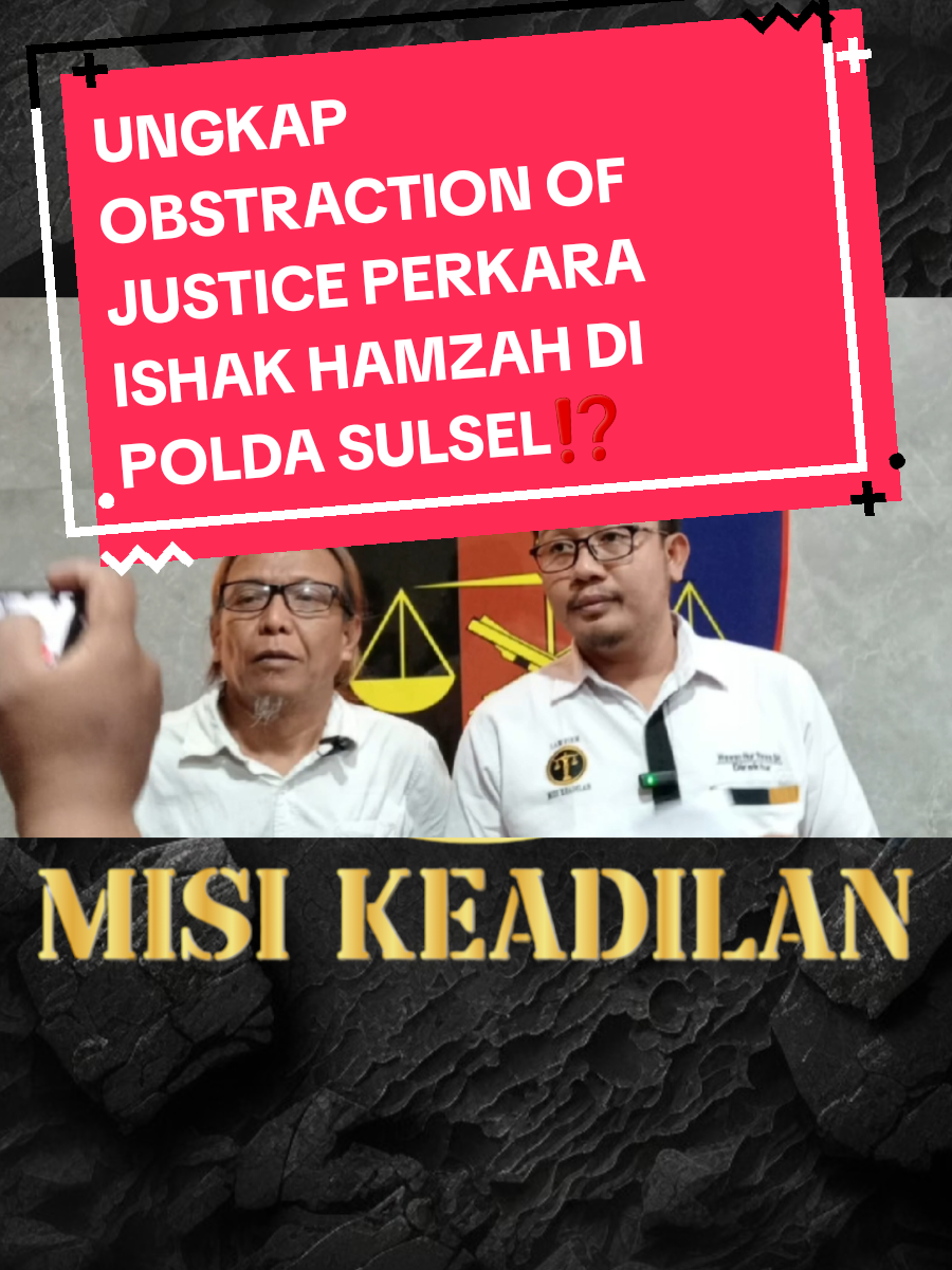 Tidak adanya kepastian hukum oleh klien kami bernama Ishak Hamzah sebagai Terlapor LP 790 di Polrestabes Makassar yang telah berjalan kurang lebih 4 tahun silam, dan APH dicurigai telah terjadi konspirasi besar-besaran mengkebiri hak asasi manusia (HAM) Ishak Hamzah dan melakukan obstruction of justice.  Oleh sebab itu, Wasidik Polda Sulsel tidak berani mengungkap fakta sebenarnya, padahal mereka tau soal kedudukan bukti materil maupun formil terhadap warkah kepemilikan klien kami.  Celakanya lagi, pelaporan kami di Propam Polda Sulsel terhadap pelanggaran kode etik para oknum penyidik telah menemukan dua bukti pelanggaran namun Riddul di Kabag Wasidik Polda Sulsel sampai beberapa bulan silam belum mengembalikan ke Propam untuk ditindaki, malah kami mencurigai adanya perlindungan terhadap pelanggaran para oknum penyidik tsb.  Kami menganalisa bahwa perbuatan tsb mengarah pada obstruction of justice atau menghalang halangi pengungkapan fakta. Ada apa Polri kita sekarang ini, masih sehat?  Kami bermaksud untuk menjaga marwah Institusi Kepolisian dan marwah Keadilan karena kecintaan kami terhadap Republik Indonesia. Moralitas serta integritas oknum Polri aktif ini wajib dipertanyakan?  Mapolda Sulsel (Jumat, 21 Maret 2025) Bissmillah kita ungkap obstraction of justice  No Viral, No Justice #fyp #fypage #fyppppppppppppppppppppppp #fypp #fypシ゚ #keadilansosialbagiseluruhrakyatindonesia #viral #viralvideo #viraltiktok @gerindra #poldasulsel #polrestabesmakassar #keadilanharusditegakkan 
