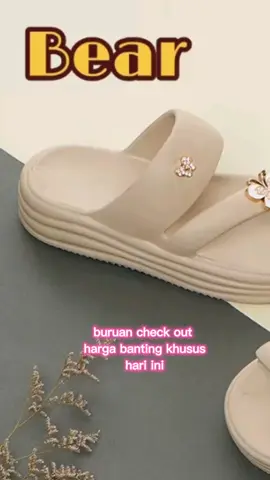 Bear 2025 Sandal Baim Wanita Motif Tali Belakang 