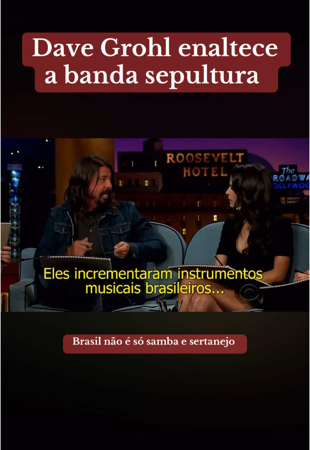 “Sepultura é demais. Uma das coisas mais legais que fizeram foi um álbum chamado ‘Roots’. Eles incrementaram instrumentos musicais brasileiros… é o som mais pesado que você poderia ouvir na vida. Mudaram o jogo para sempre com essa coisa toda.”#sepultura #foofighters #davegrohl #nirvana #rock 