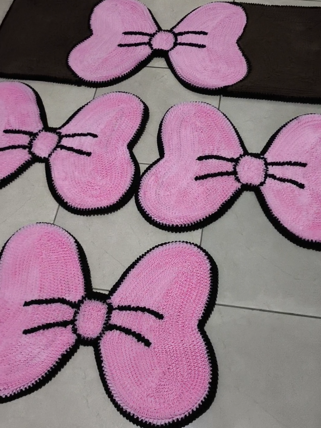 Jogo de Cozinha Laço 🩷 #viral #decoracao #foryoupage #tapetedefrufru #tapete 