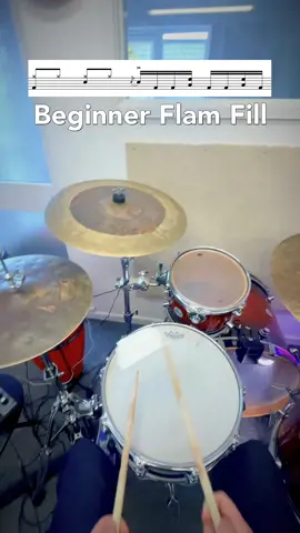 Beginner Flam Fill - DRUM LESSON #drumdex #drumtok🥁 #tiktokdrummer #Drumlesson #drums