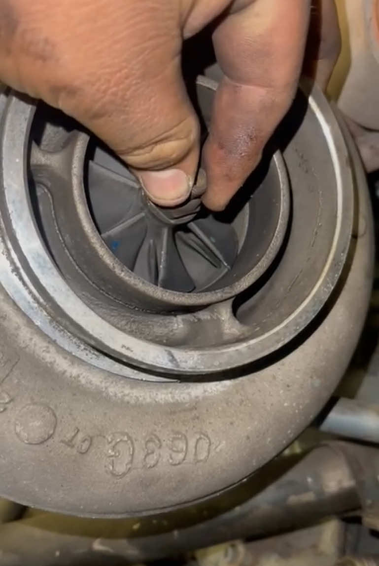 🚛 Checking Turbocharger Turbine Play on a Semi Truck Engine! 🛠️🔥 In this TikTok clip, we’re checking turbine play on a semi truck turbocharger to make sure the shaft and bearings are in good shape. Excessive play can lead to boost loss, oil leaks, and total turbo failure if not caught early. 🔧 What we’re looking for: ✔️ Side-to-side movement within spec ✔️ Minimal in-and-out shaft play ✔️ No scraping or contact with the housing A quick turbo inspection like this can save you from major engine problems down the road. #TurboInspection #SemiTruckTurbo #DieselEngineRepair #BoostCheck #PreventiveMaintenance #tatexpress 