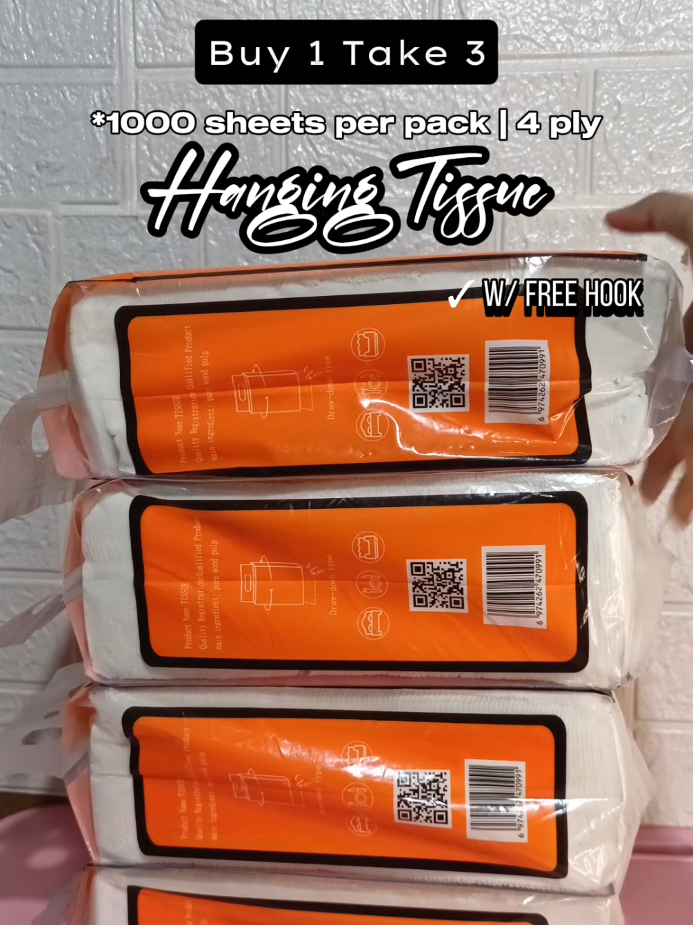 Buy 1 Take 3 Hanging Tissue!✨ #fyp #tissue #hangingtissue #tissuepaper 