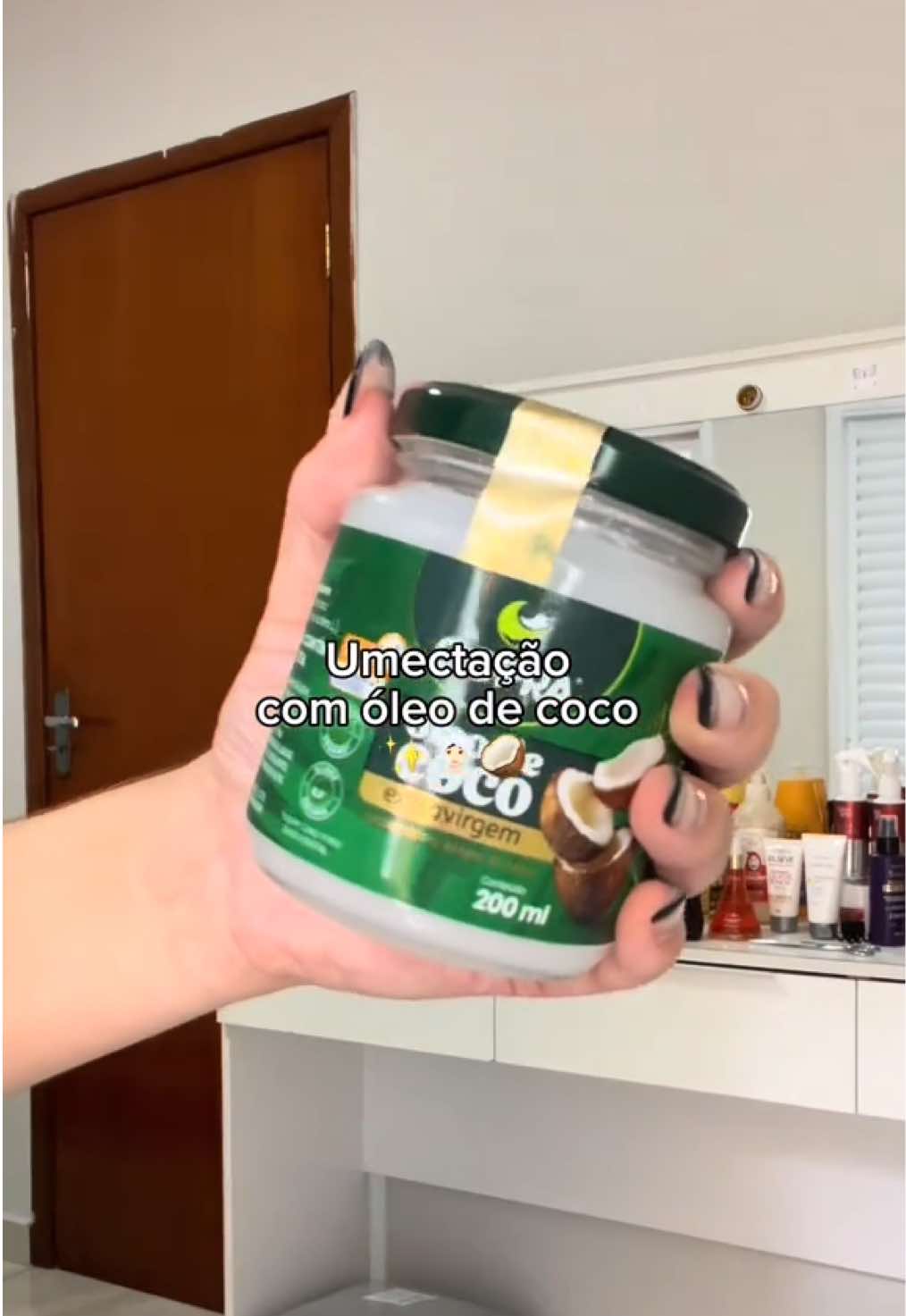 Umectação com óleo de coco 🥥  #lavandocabelo #fyp #hair #foryoupage #crescimentocapilar 