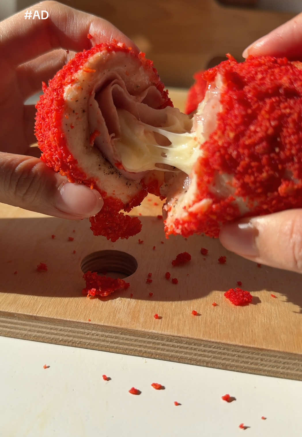 #FLVR_partner Let’s make this crunchy delicious chicken cordon bleu with @Frito-Lay @Doritos Flamin’ Hot Nacho & a few simple ingredients. Check out @flvr for more delicious recipes #cordonbleu #EasyRecipes #FoodTok #chickencordonbleu #cookingtok 