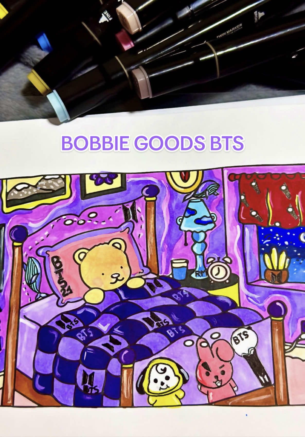 Para as armys💜🇰🇷 tá aí uma ideia para bobbie goods BTS   ##bobbiegoods #bobbiegoodscoloringbook #colorindo #bobbiegoodsart #btsarmy #bts_official_bighit #jhope #jin #jungkook#jimin#vbtskimtaehyung#suga #rapmonster 