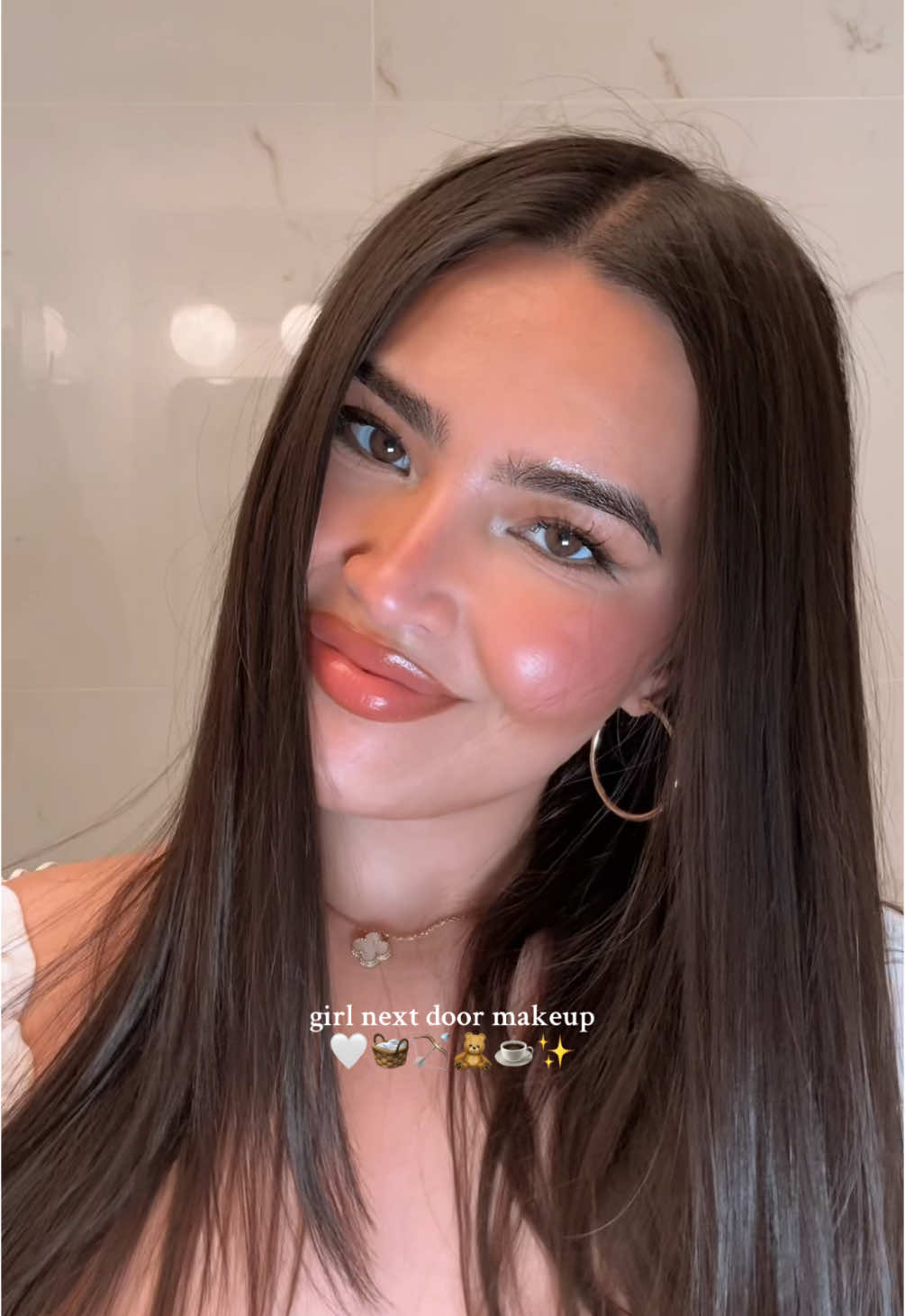 girl next door makeup 🤍🧺🏹🧸☕️✨ @Charlotte Tilbury flawless filter  @Summer Fridays skin tint @Maybelline NY cream contour @perriconemd bronzer @Haus Labs by Lady Gaga blush, highlighter & blushlighter @rhode skin blush @Kosas brightener, setting spray & setting powder  @Saie concealer @urban decay eyeshadow @tarte cosmetics mascara  @Morphe Cosmetics eyeliner @Grande Cosmetics brow laminate @Kylie Cosmetics lipliner & tinted lip balm @Freck Beauty faux freckles #makeup #makeuptutorial #makeupinspo #grwmroutine #grwmmakeup #girlnextdoor #fyp #foryoupage 