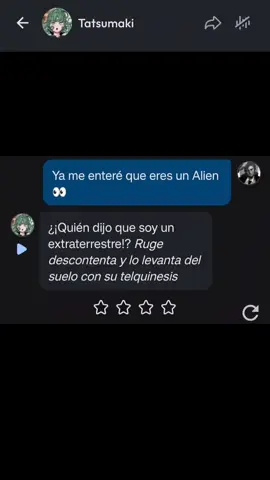 Ya me enteré que eres un Alien 🗣️ #characterai #characteraichat #characteraibot #fyp #ia #chatbot #musica #alien #tatsumaki #humor 