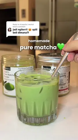 Replying to @vicaquita | neutral tone  spill pure matcha VIRAL yang enak & bagus buat kesehatan! ✨ tanpa gula, rendah kalori, ga pake susu juga udah creamy! ☺️ harga murah ada di keranjang aku💚 #purematcha #bubukmatcha #nutrifarm #nutrifarmmatcha #matchapowder #homemadematcha #matcha #matchalover #matchalatte 