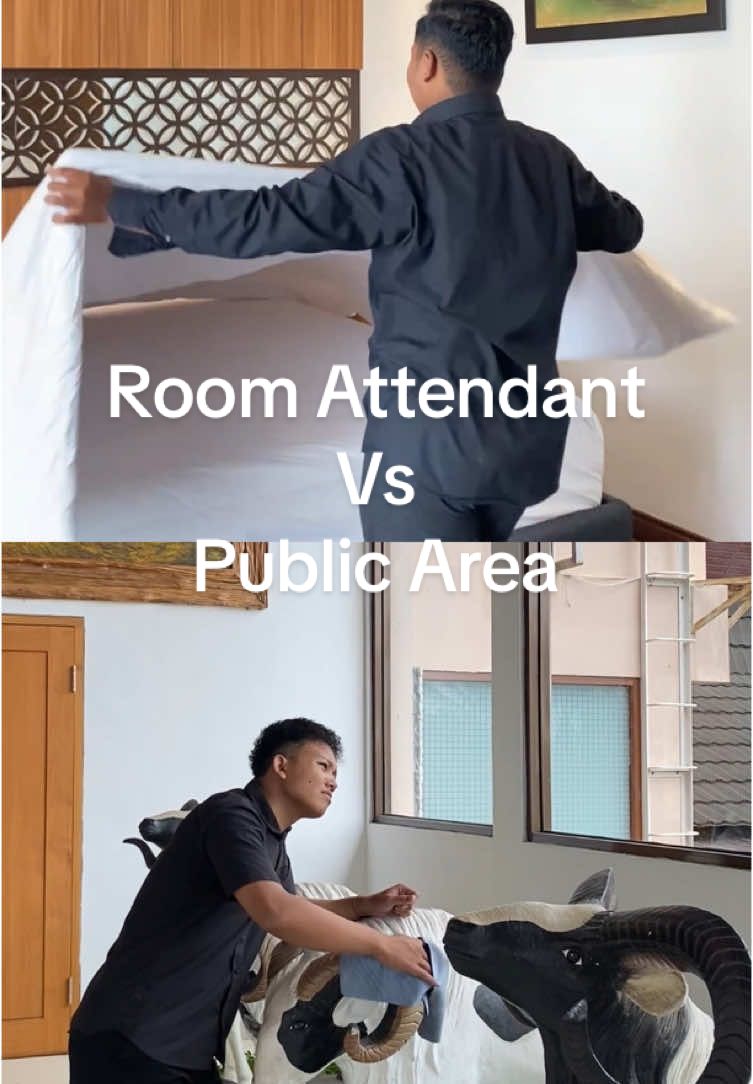 Room attendant ketika back to back 🤯  #lambehotelier #housekeeping #roomattendant #publicarea #hotel 