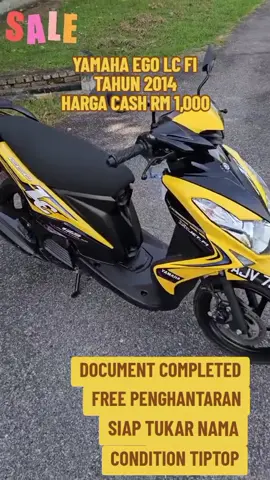 yamaha ego LC fi tahun 2014 ready stock untuk dijual‼️‼️‼️ ✅Document Completed ✅Boleh Jalan Jauh ✅Condition Motor Semua Oke ✅Free Hantar+Tukar Nama #yamahaegolcfi #yamaha #egolcfi #yamahaegolcfi #egolcfimalaysia #malaysia #fyp #masukberanda #viral #tiktokviral #malaysiatiktok #terutedseller #postageseluruhmalaysia 
