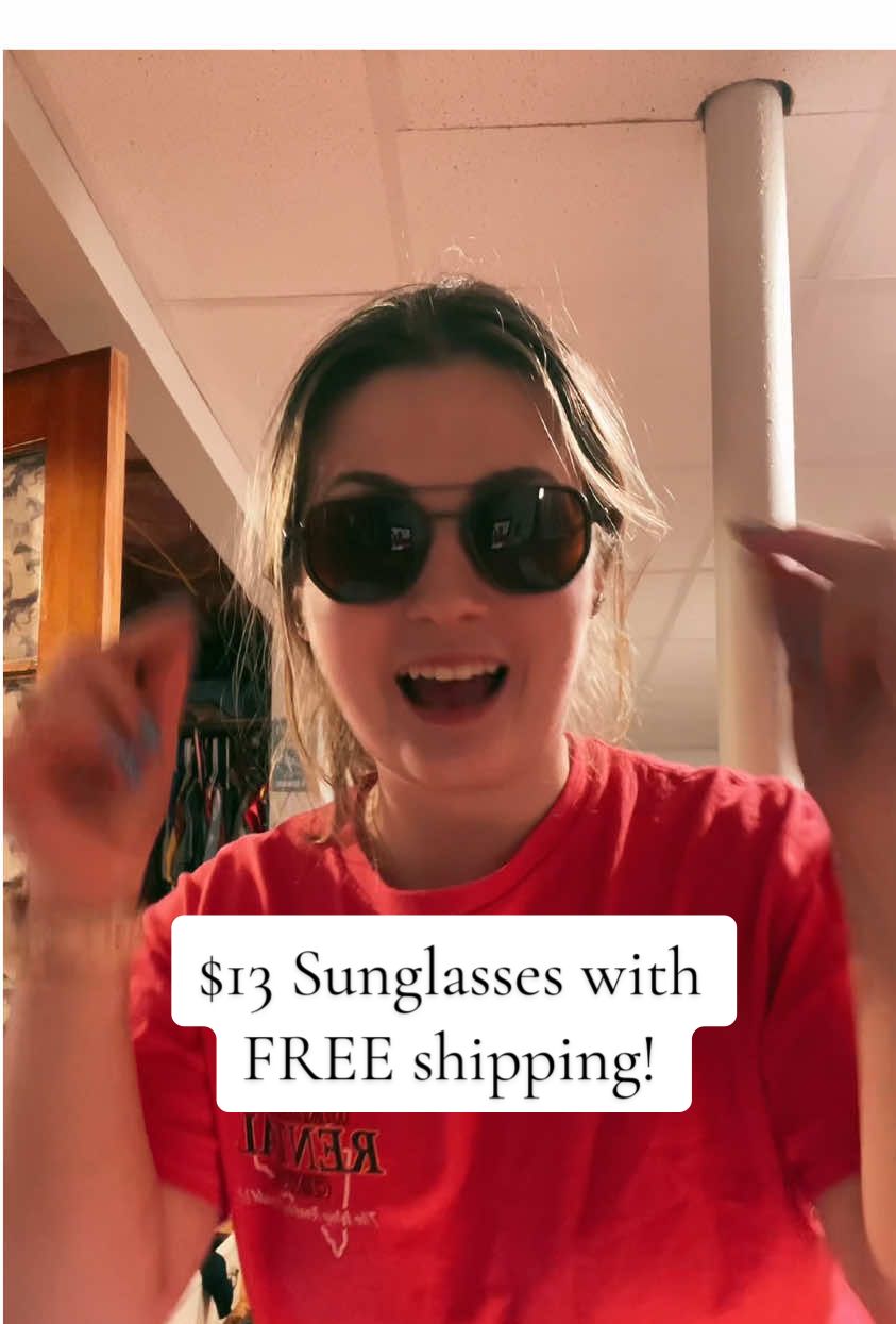 I mean who can’t beat FREE shipping for $13 sunglasses?! 🕶️  #fyp #sunglasses #cheap #Summer #freeshipping #Love #fypシ #foryoupage 