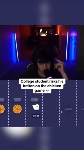 College student risks his tutiton on the chicken game 💀 #kickstreaming 