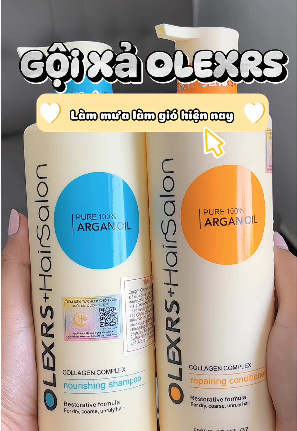 Bộ đôi gội xả Olexrs sang xịn mịn 🫶#daugoixa #olexrs #haircare #xuhuong 