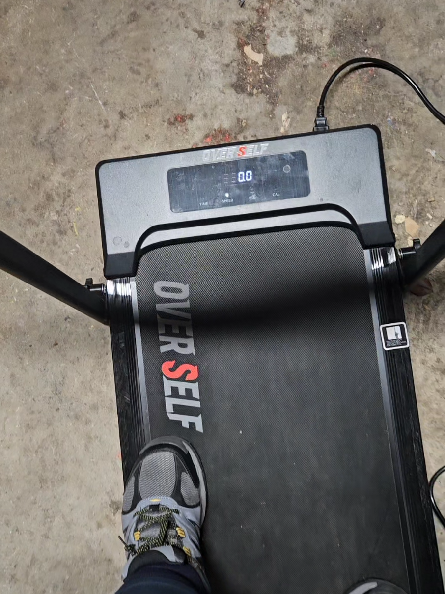 Over Self Walking Pad, rated for 300lbs! I am able to walk on it at 447! 🚶‍♀️ #tiktokshop #walking #walkingpad #overself #overselftreadmill #treadmill 