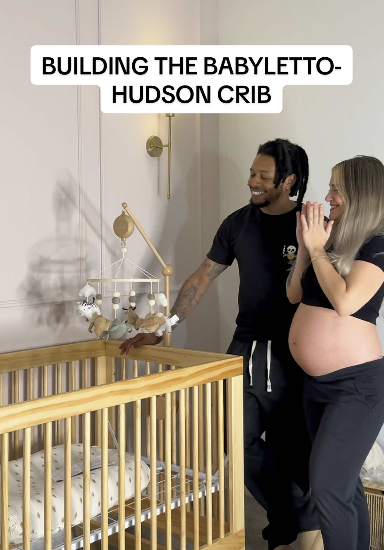We love it!!🥹 what do you guys think?? #pregnanttiktok #mommytobe #crib #babyletto #babylettohudson #nursery #nurserydecor #nurseryinspo #nurseryreveal #nurserydesign #babygirl #ellandarren @Babyletto 