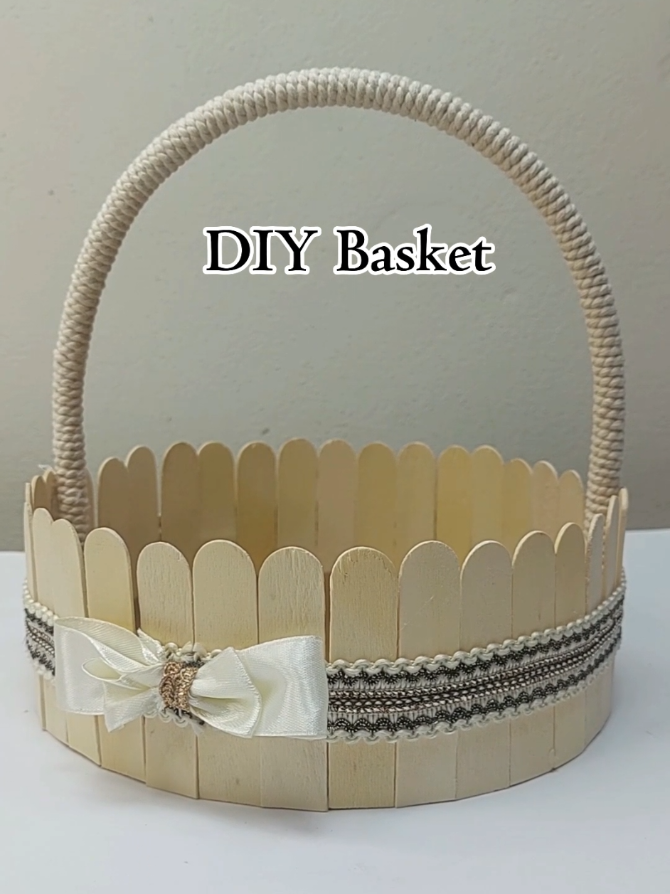 Stylish Basket Tutorial #popstickscraft #icecreamsticks #diyeidibasket #baskettutorial #handmade #handmadegifts #instagood #TikTok #trending #eidulfitr2025 #eidsaeed 