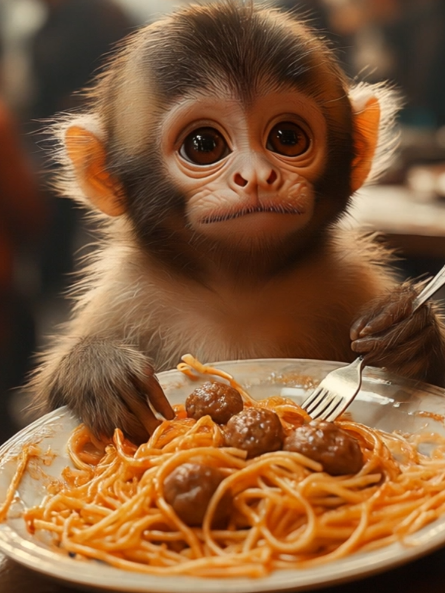 🐒 Bon appetit 🐒 #monkey #cute #animal #funny 