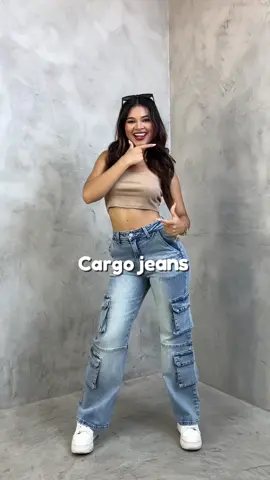 Llego lo nuevo 💘 Cargo jeans en material confort semi stretch ✨ #nuevoingreso #viral #pudesajeans #cargojeans 