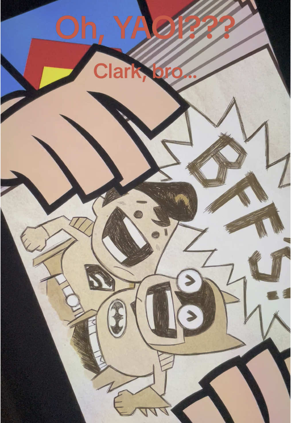 Is it a worship? 🥰 #batman #brucewayne #superman #clarkkent #teentitansgo #yaoi 