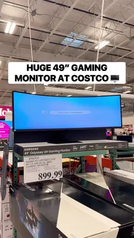 Whoa! 😮 Check out this giant 49” Curved Samsung Gaming Monitor I spotted at Costco! This features a 5120x1440 Resolution with a 240Hz response time, 1ms refresh rate, and so much more! It’s $899.99 #costco #gamingmonitor #curvedmonitor 