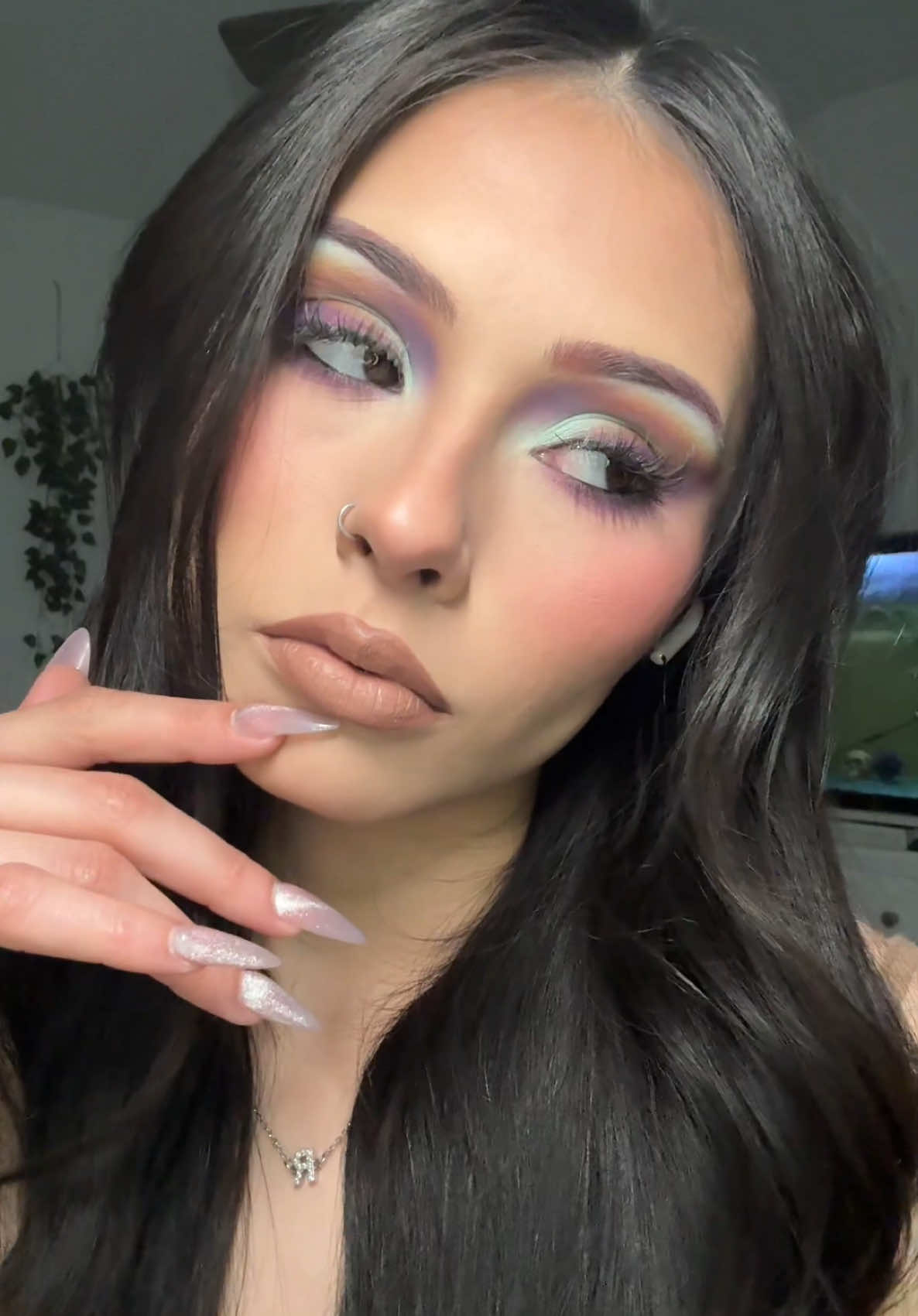 Replying to @✨MarcelaTattoos💋.        Tutorial🌈✨ #mua #fyp #makeup #makeuptutorial #makeupfamous #oilspill #irridescent #creativemakeup 