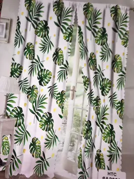 3/5/7/9pcs Bright Green Jade Green Curtain Sale for Window Door New Home Decor Flower Leaf Printed Soft Cotton Kurtina Home Living Household Textiles 100x210cm 1PC COD