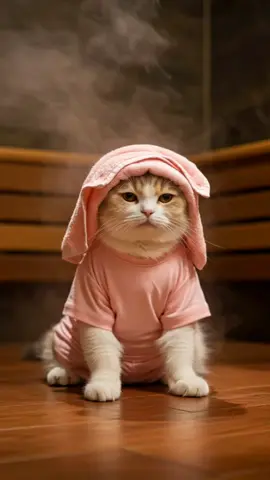 Feels good ♨️   #Cat #animation #sauna