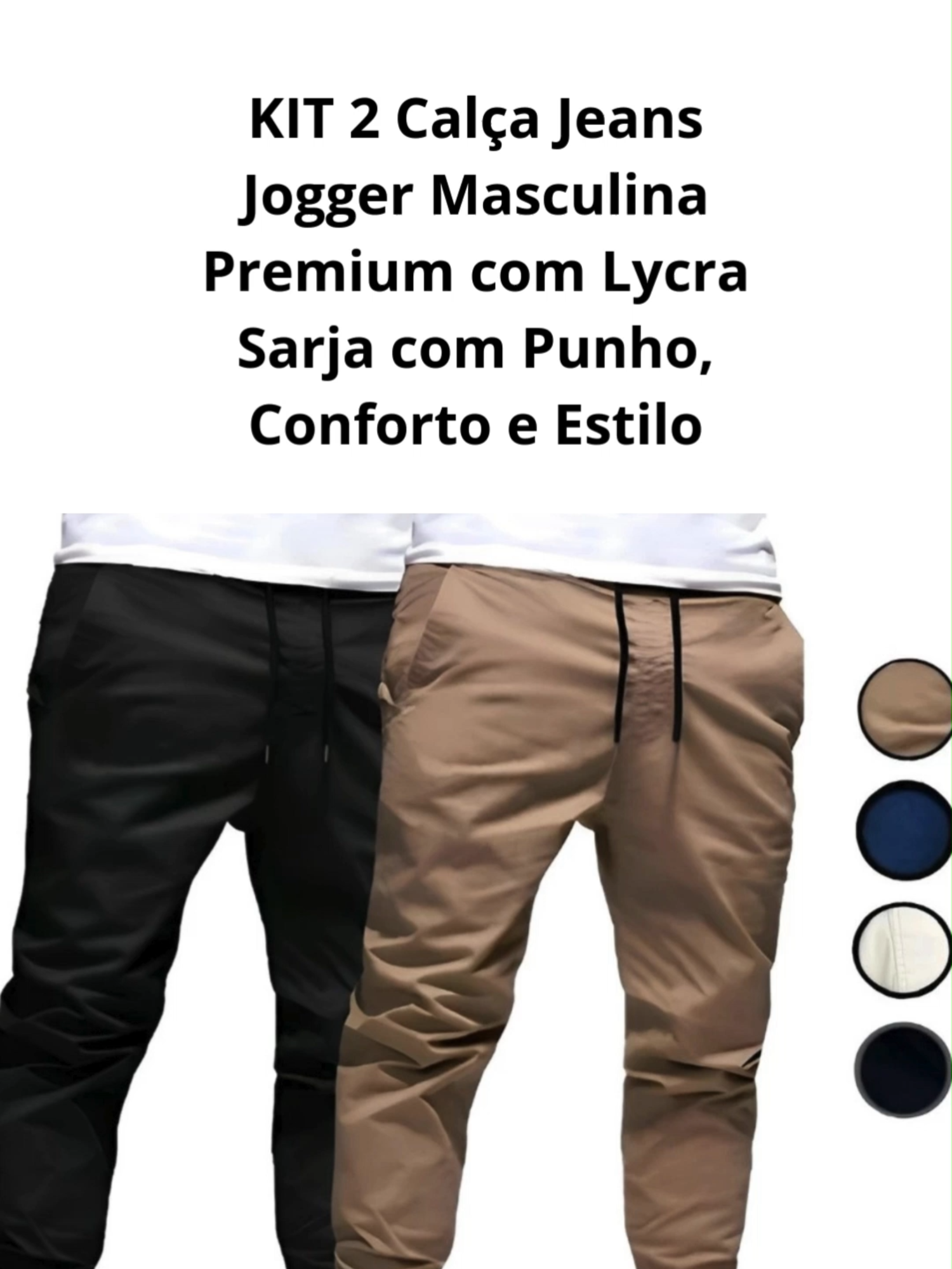 KIT 2 Calça Jeans Jogger Masculina Premium com Lycra - Sarja com Punho, Conforto e Estilo! Copie e cole o Link abaixo para acessar o produto! https://s.shopee.com.br/7APfubWoLI