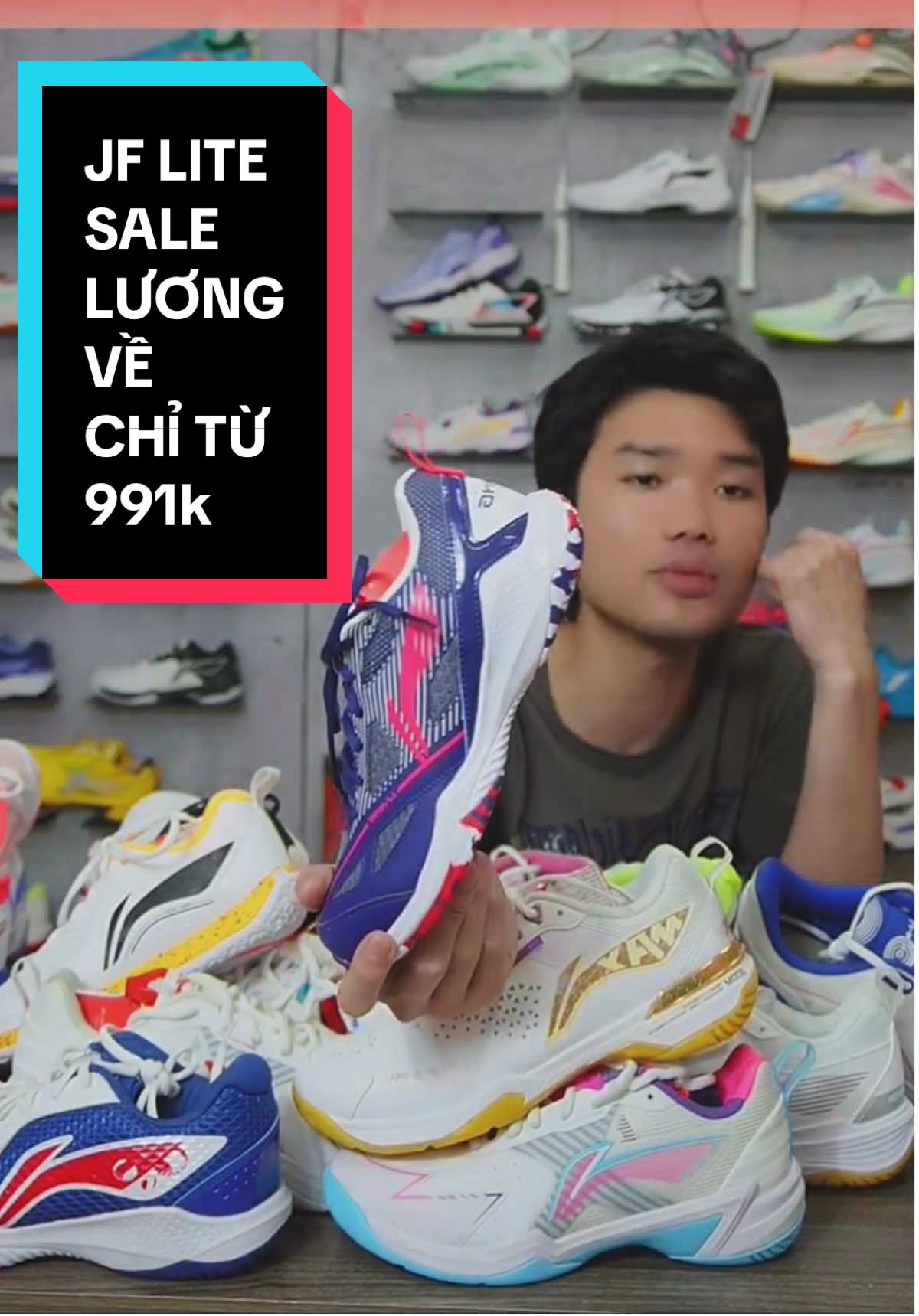 🔥🔥🔥 Bùng nổ deal giày cầu lông #jflite chỉ từ 991k 😘😘 Săn #saleluongve cùng #liningdonganh trên #tiktok #LiNing #caulong #giaycaulong #Pickleball 