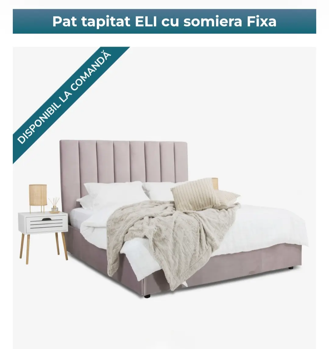Pat Eli cu Somiera Fixa Contact Detalii : 0738200204 🛏️ Somieră: Fixă cu lamele din fag 🪵 Structură: PAL rezistent 📐 Dimensiuni: • Înălțime pat: 130 cm • Laterale: 30 cm | Picioare: 5 cm • Tăblie: 6.5 – 7 cm grosime ⚖️ Greutate totală: 80–100 kg 🛡️ Garanție: 24 luni Pat solid, simplu și elegant, ideal pentru un somn liniștit și un decor armonios #PatPersonalizat #ConfortȘiStil #SomieraRabatabila #DepozitarePractică #EleganțăLaComandă #SalteleDeCalitate #Timflex #SaltelePaturi #Saltele #Pat #SomnDeCalitate #ConfortAcasa #SomnOdihnitor #PatulPerfect #RelaxareTotal