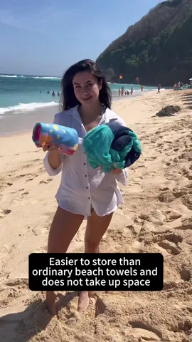 Microfiber beach towels for summer vacations❤️#deartexhome #beach #towel #magneticbeachtowel #microfiber#surfing #holiday #beachtime #fyp #outdoor #light#travelgoodies🚘🤩 