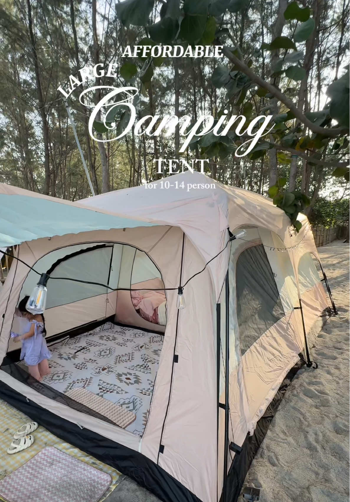 Replying to @Hakunamatata💛 If you’re looking for an affordable large camping tent, you might love this. #campingessentials #campingtent #aesthetic #naturetrip #largecampingtent 