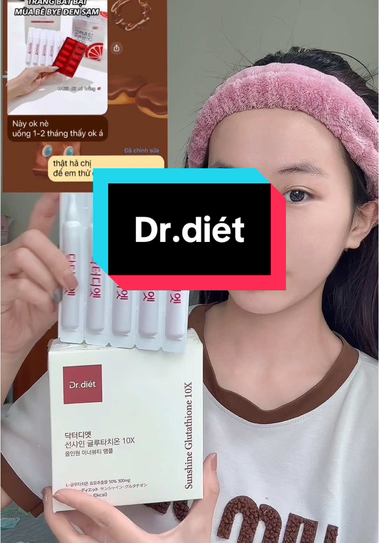 🌷Cứ combo trong uống ngoài thoa thì chỉ có phát sáng thôi nha mấy bà ơi.. 💁‍♀️ #DrDietSunshineGlutathion10X #Glutation #skincare #beautytype #healthy #halago