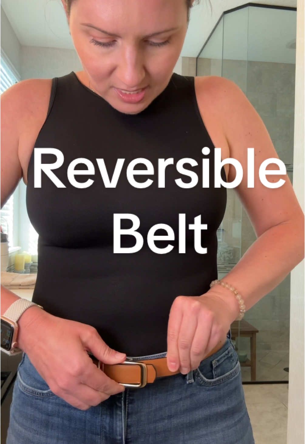I love having the option of two belts in one #belts #reversiblebelt #accessories #tiktokshopspringglowup #tiktokshopfinds 
