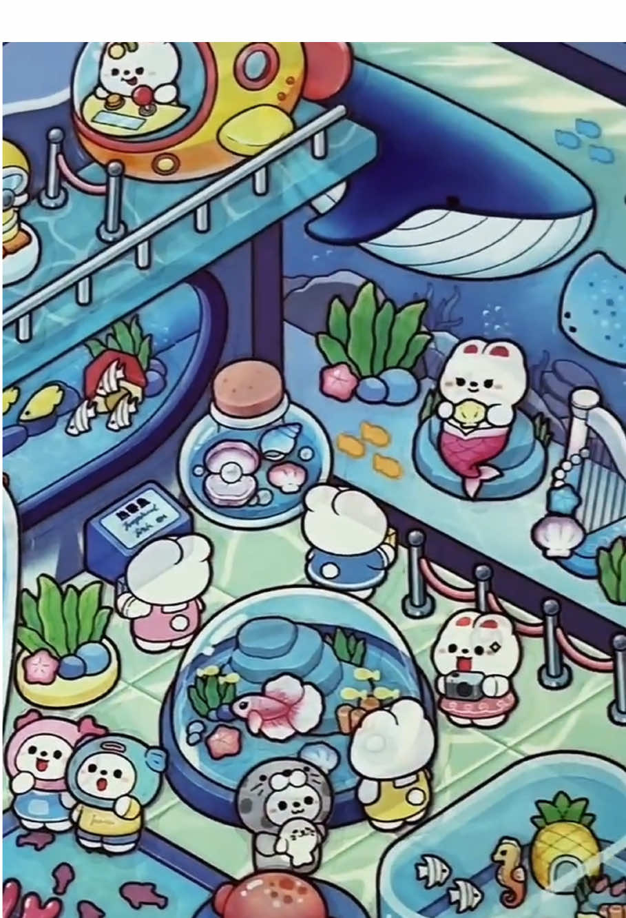 How to use stickers to build up a 3D aquarium? Let me show you! #3dsticker #scenestickers #DIY #miniature #diyproject #cutesticker #stickerhaul #asmr #asmrsounds #relax #scrapbook #penpal #stickers #hobby #newhobby #toy #journaling 