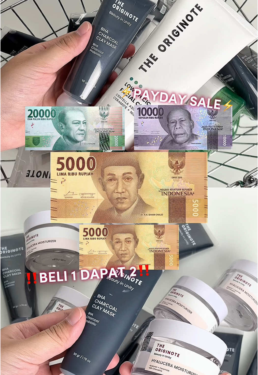 ONLY 5000 + 35000 UDAH DAPET 2 SKINCAREEEE!!🤩💸 #TheOriginote #PayDaySale #buy1get2 #Uang 