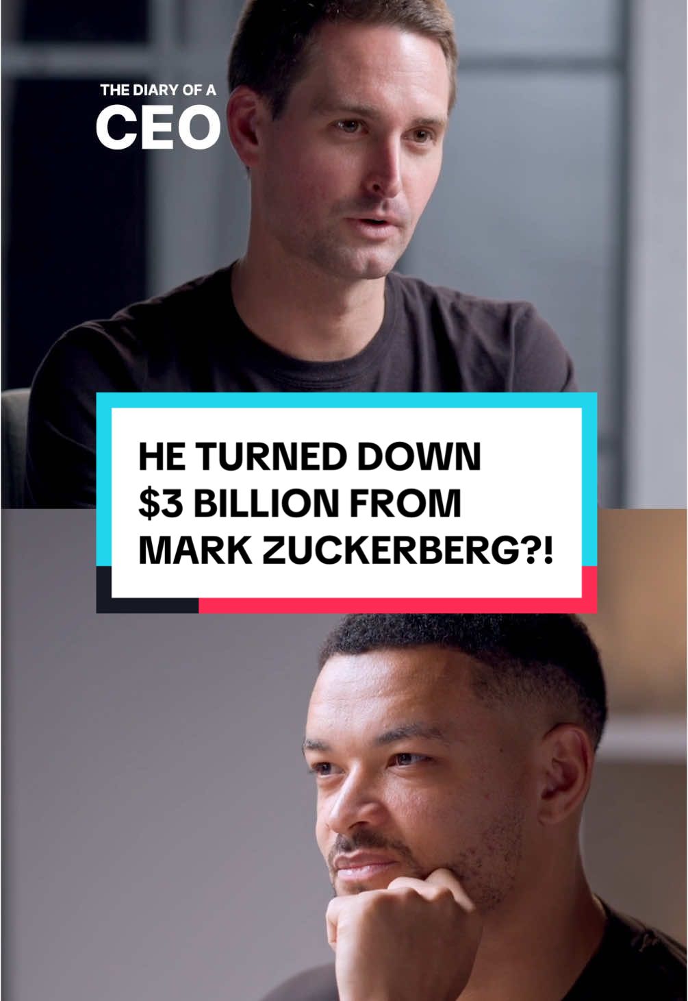 Snapchat co-founder Evan Spiegel opens up about the time that he said no to Mark Zuckerberg’s $3 billion offer to buy his company.  Full conversation is out now on The Diary Of A CEO 📸 #podcast #podcastclip #markzuckerberg #snapchat #snap #meta #business #evanspiegel #money #company #diaryofaceo #acquisition #secret #founder #ceo #DidYouKnow 