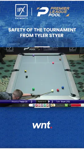 Tyler Styer with an absolutely unbelievable safety ❌ What a shot! 👏 #premierleaguepool #9ball #pool 