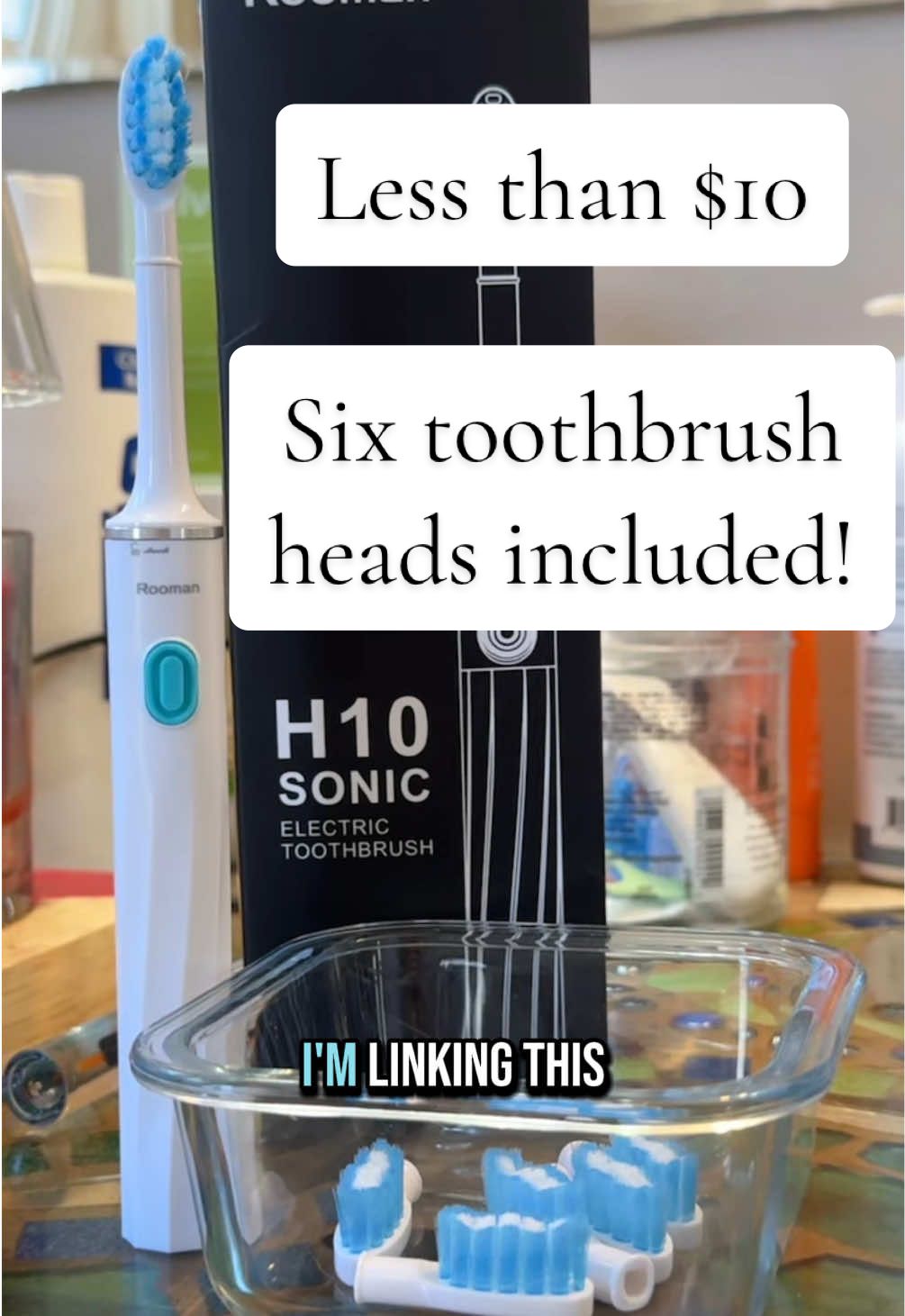 WAY better option and only $9.99?! This electric toothbrush is an easy purchase with the five extra heads, it'll last you two years if you switch it out the heads as often as recommended which is ever y 3 to 4 months!! #roomanelectrictoothbrush #electrictoothbrush #switchoutyourtoothbrush #replacementheads #springsale #tiktokshopspringglowup #spotlightfinds #sonicelectrictoothbrush 