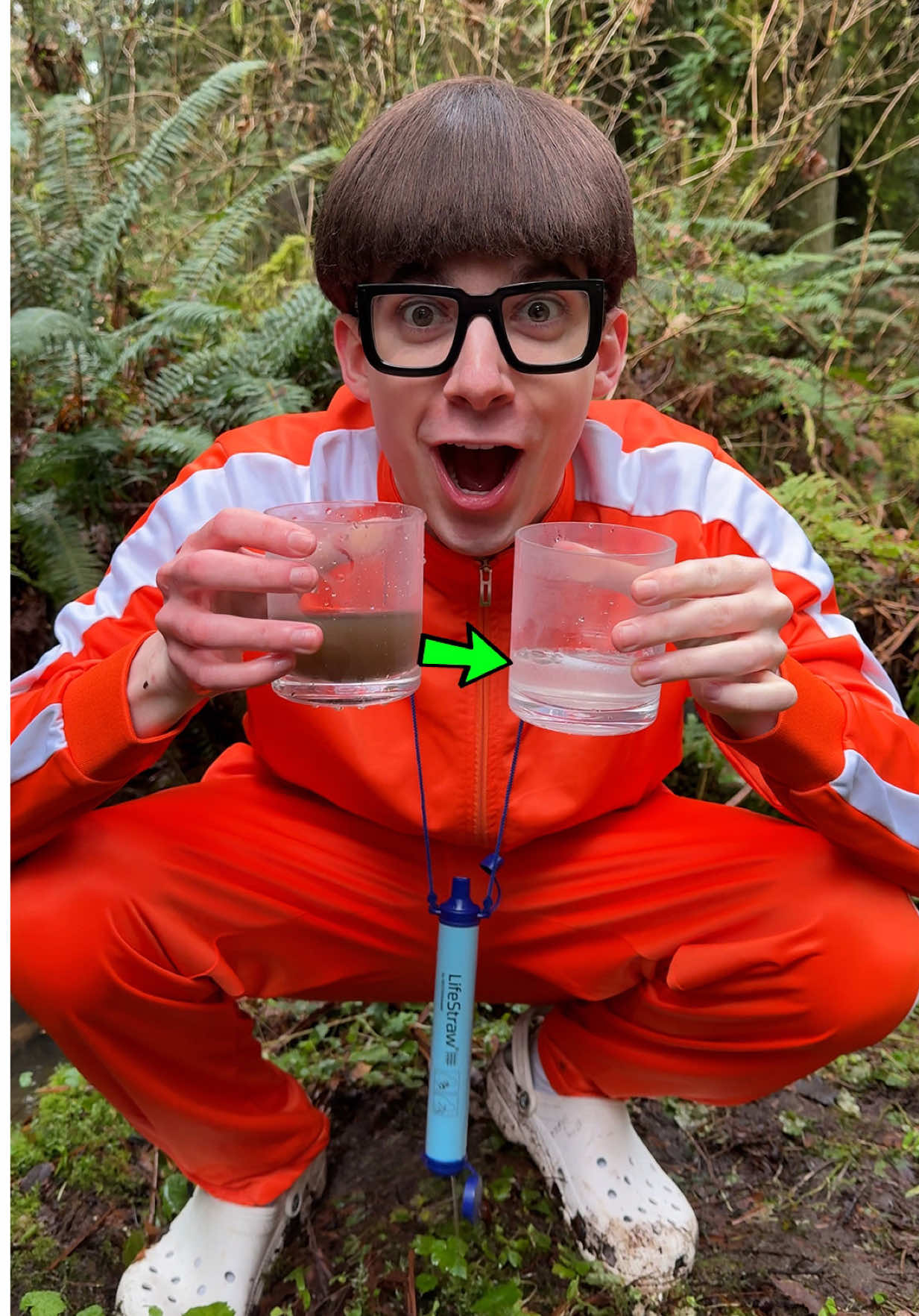 Water filter straw