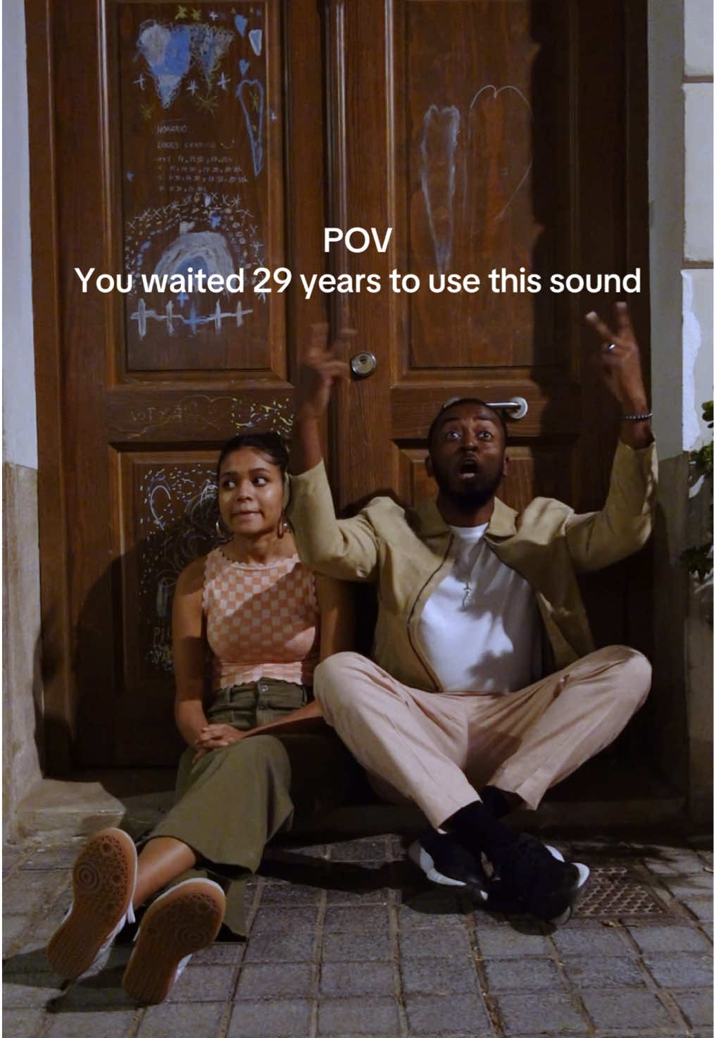 …well obviously the scene is only 14 years ago but you get it. Grateful to God for another year! If it wasn’t clear I’m TWENNY NOINE #newgirl thank you to my loving fiancée for sitting on the step with me to do this 🤣@Marie Stella 