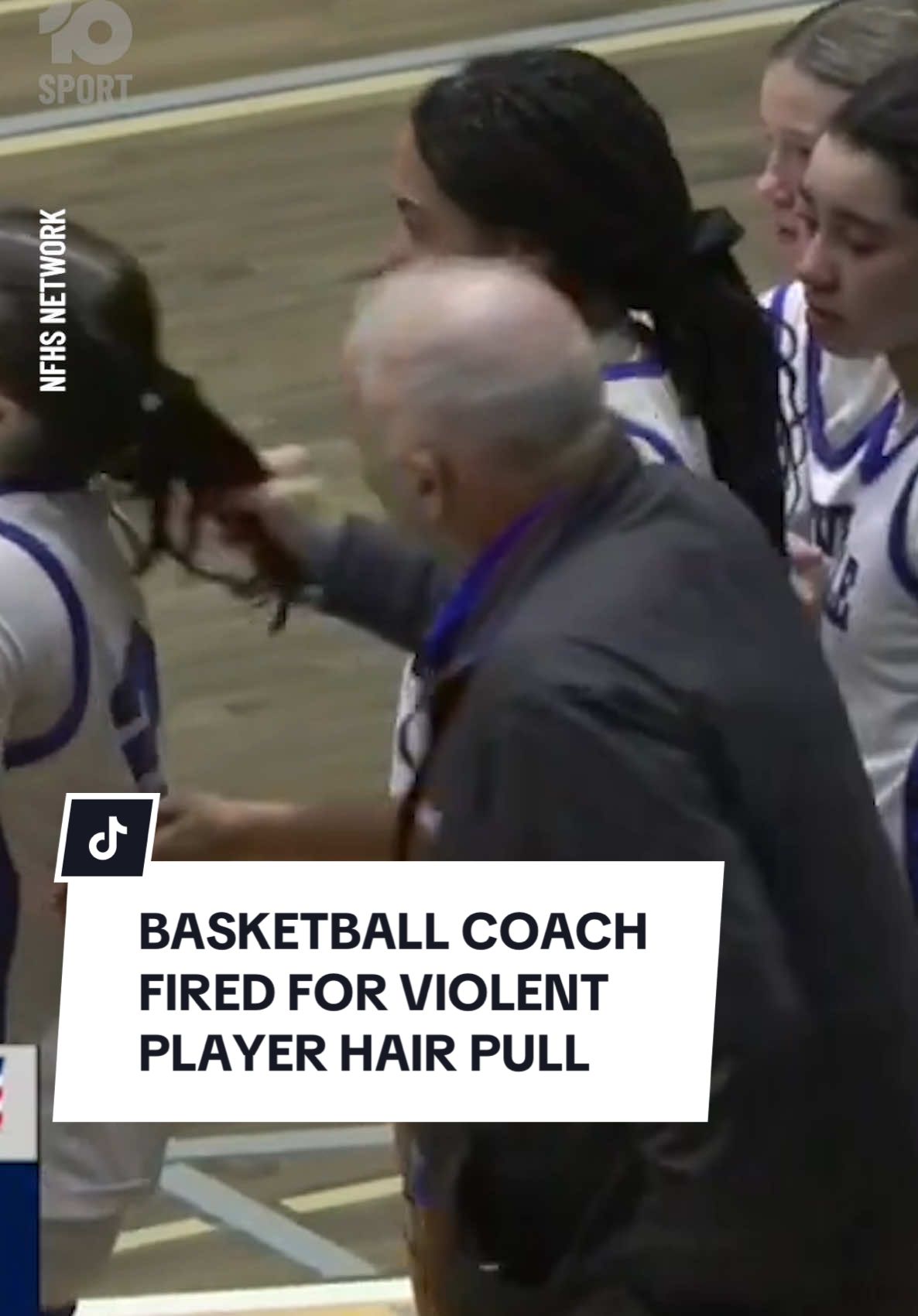 A high school basketball coach in New York has been sacked after violently yanking the hair of one of his female players during a loss in a state final. Jim Zullo, a Hall of Fame coach, yanked the hair and berated Northville’s Hailey Monroe after the final buzzer sounded in a 43-47 loss to La Fargeville. Monroe’s teammate Ahmya Tompkins intervened following the hair pull separating the coach and player. Tompkins is reportedly the great niece of Zullo. The local school district have confirmed that Zullo will no longer be coaching within the area. In a statement obtained by US outlets, Zullo expressed remorse for his actions. “I want to offer my sincerest apologies to Hailey and her family ... as a coach, under no circumstance is it acceptable to put my hands on a player, and I am truly sorry,” the statement read. #highschool #hairpull #hairyank #jimzullo #basketball #10sport #10newsfirst